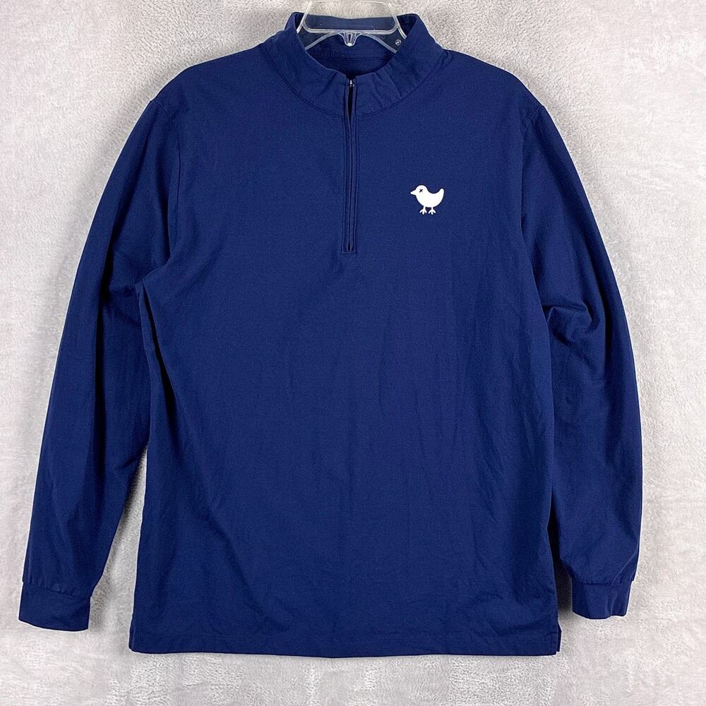 Bad Birdie Sweater Mens L Navy 1/4 Zip Pullover Performance Preppy Golf Outdoors